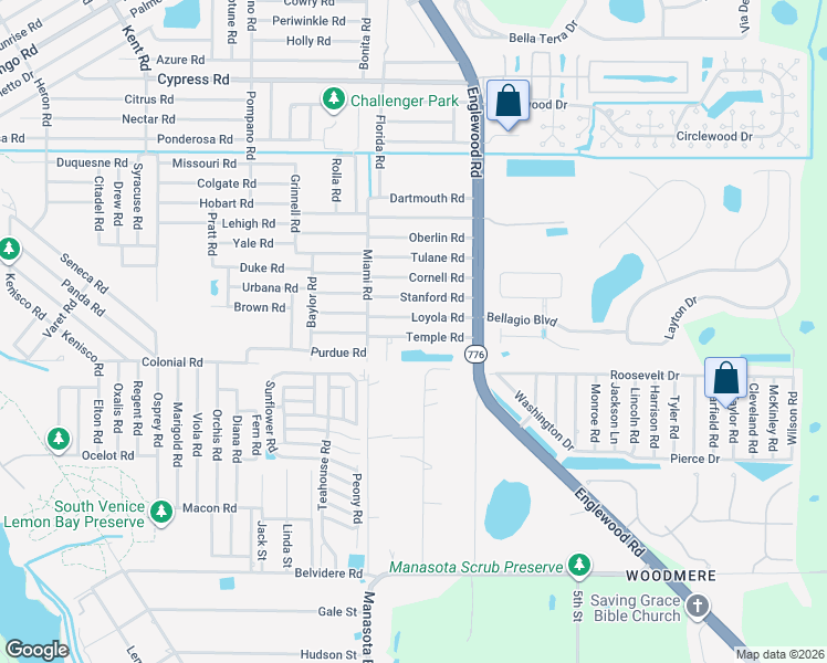map of restaurants, bars, coffee shops, grocery stores, and more near 208 Loyola Road in Venice