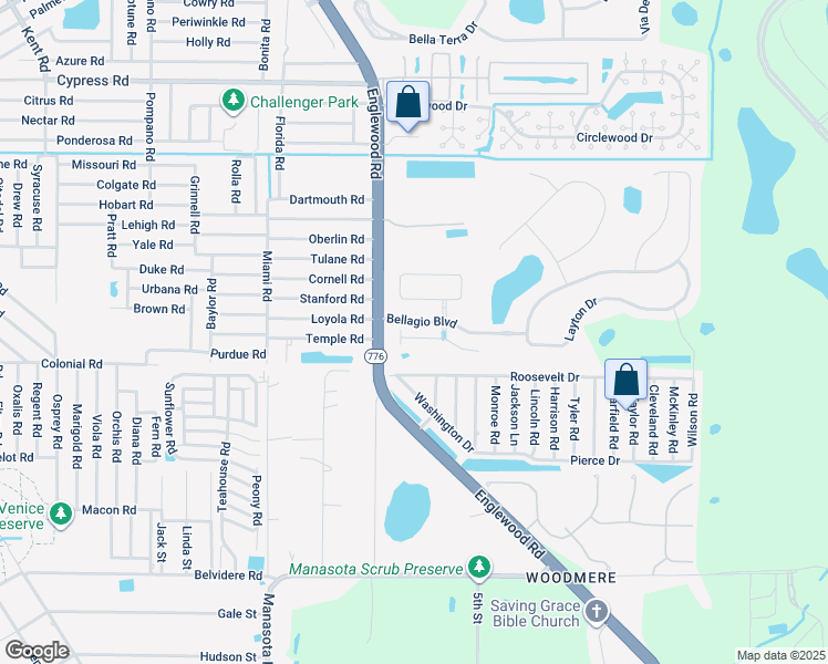 map of restaurants, bars, coffee shops, grocery stores, and more near 8948 Mondial Court in Venice