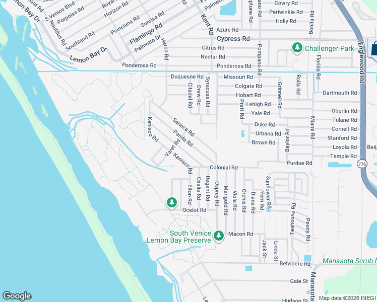 map of restaurants, bars, coffee shops, grocery stores, and more near 965 Panda Road in Venice
