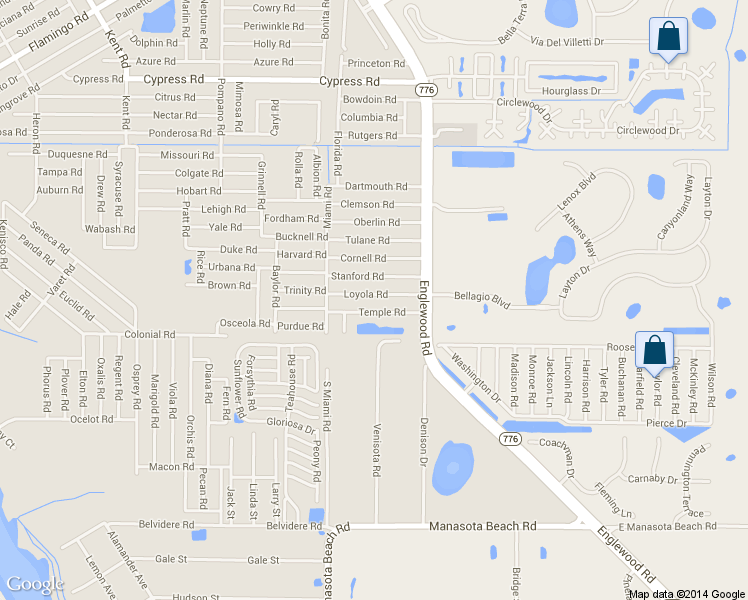 map of restaurants, bars, coffee shops, grocery stores, and more near 100 Loyola Road in Venice