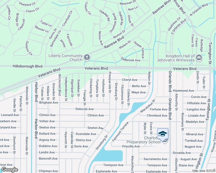 map of restaurants, bars, coffee shops, grocery stores, and more near 77 Presque Isle Drive in Port Charlotte