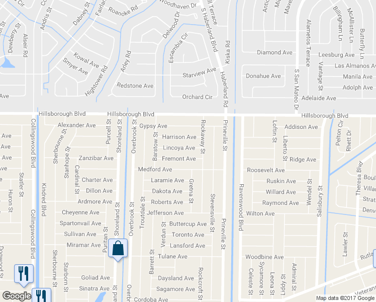 map of restaurants, bars, coffee shops, grocery stores, and more near 18415 Lincoya Avenue in Port Charlotte