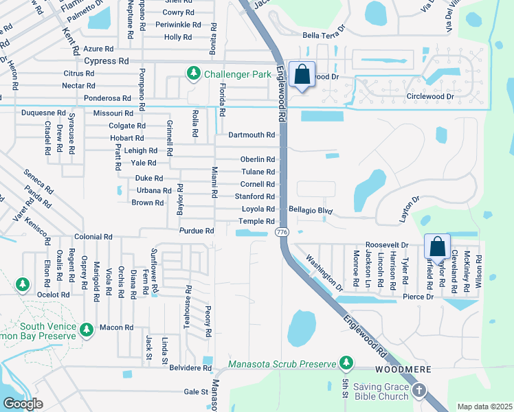 map of restaurants, bars, coffee shops, grocery stores, and more near 100 Loyola Road in Venice