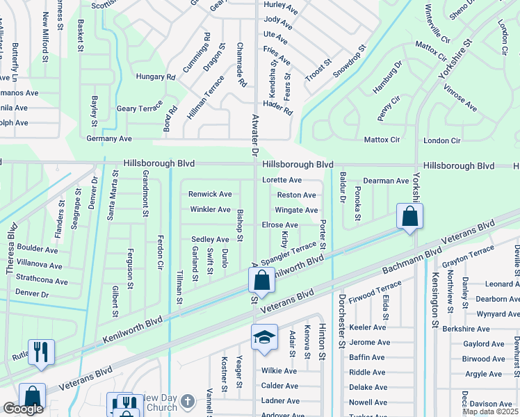 map of restaurants, bars, coffee shops, grocery stores, and more near 86 Atwater Street in Port Charlotte