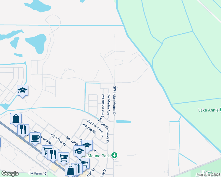 map of restaurants, bars, coffee shops, grocery stores, and more near 14467 Southwest Martin Avenue in Indiantown