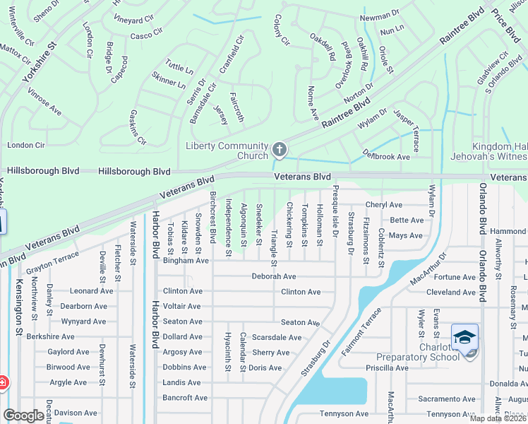 map of restaurants, bars, coffee shops, grocery stores, and more near 78 Snedeker Street in Port Charlotte