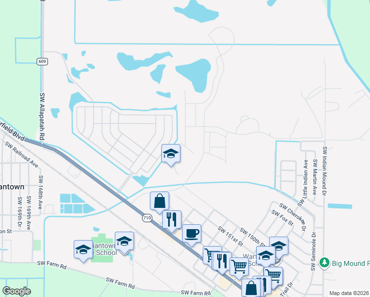 map of restaurants, bars, coffee shops, grocery stores, and more near 14511 Southwest Divot Drive in Indiantown