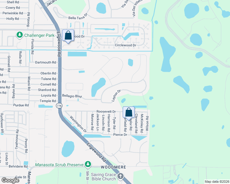 map of restaurants, bars, coffee shops, grocery stores, and more near 5350 Layton Drive in Venice