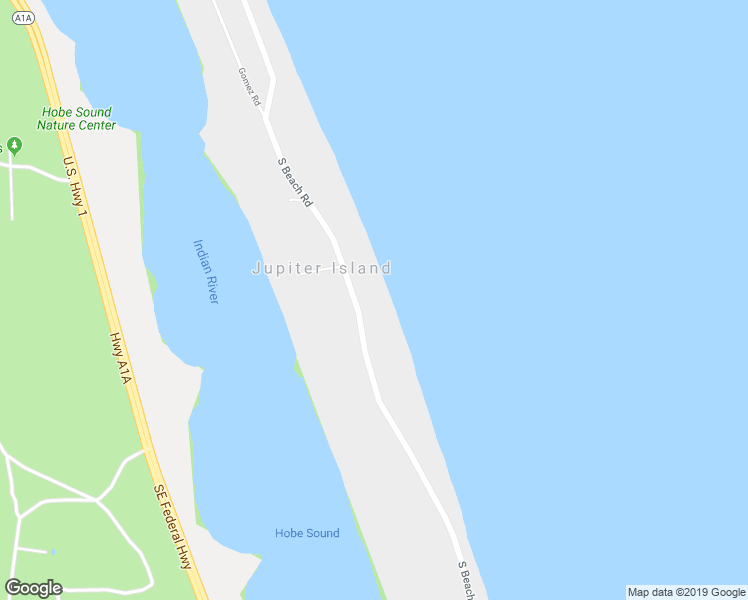 map of restaurants, bars, coffee shops, grocery stores, and more near 249 South Beach Road in Hobe Sound