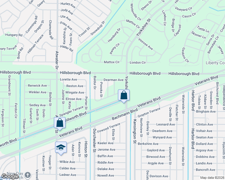 map of restaurants, bars, coffee shops, grocery stores, and more near 85 Gimli Street in Port Charlotte