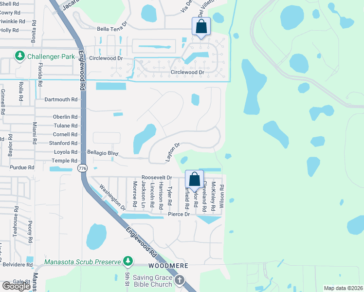 map of restaurants, bars, coffee shops, grocery stores, and more near 5363 Layton Dr in Venice