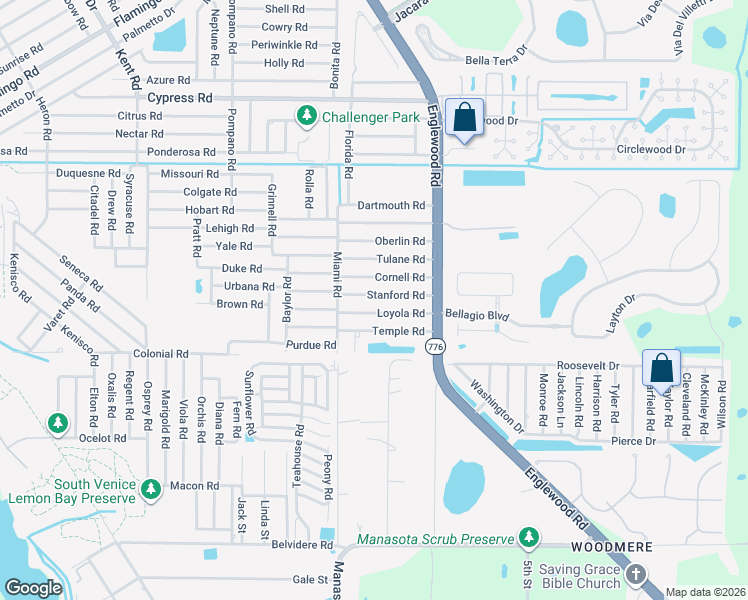 map of restaurants, bars, coffee shops, grocery stores, and more near 208 Loyola Road in Venice