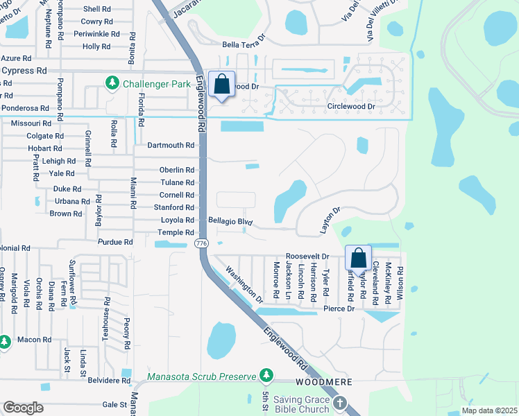 map of restaurants, bars, coffee shops, grocery stores, and more near Rapallo Drive in Venice