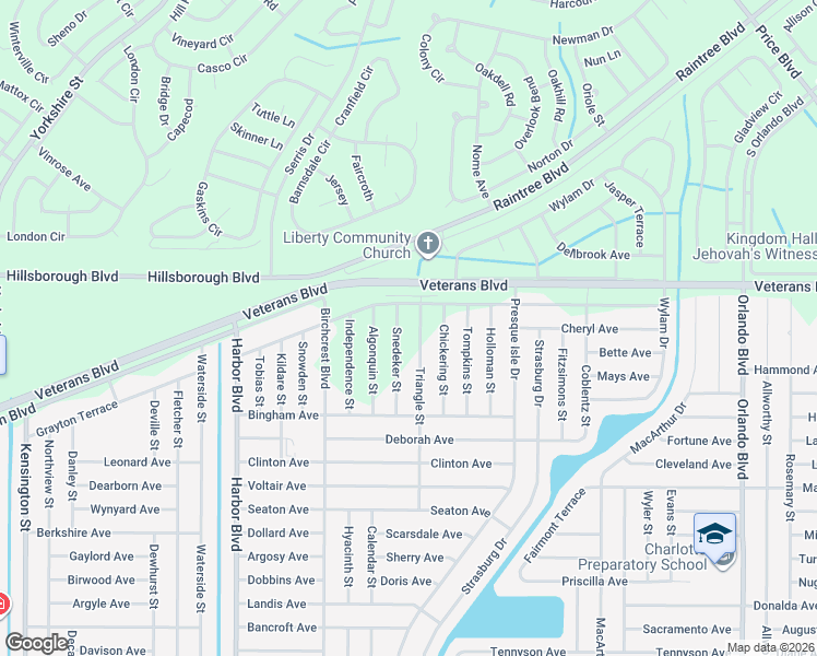 map of restaurants, bars, coffee shops, grocery stores, and more near 78 Snedeker Street in Port Charlotte