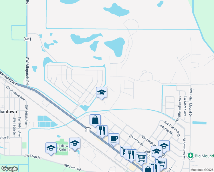 map of restaurants, bars, coffee shops, grocery stores, and more near 14511 Southwest Divot Drive in Indiantown