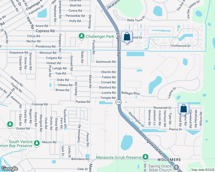 map of restaurants, bars, coffee shops, grocery stores, and more near 100 Loyola Road in Venice
