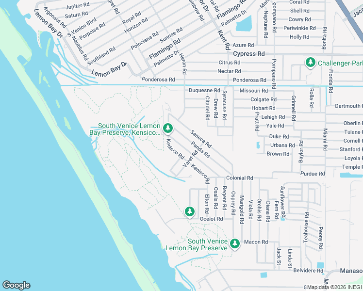map of restaurants, bars, coffee shops, grocery stores, and more near 1080 Panda Road in Venice