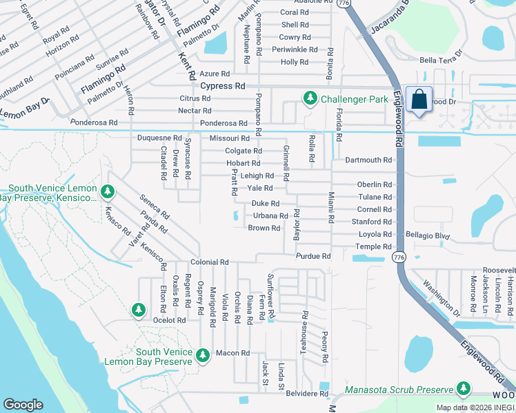 map of restaurants, bars, coffee shops, grocery stores, and more near 577 Duke Road in Venice