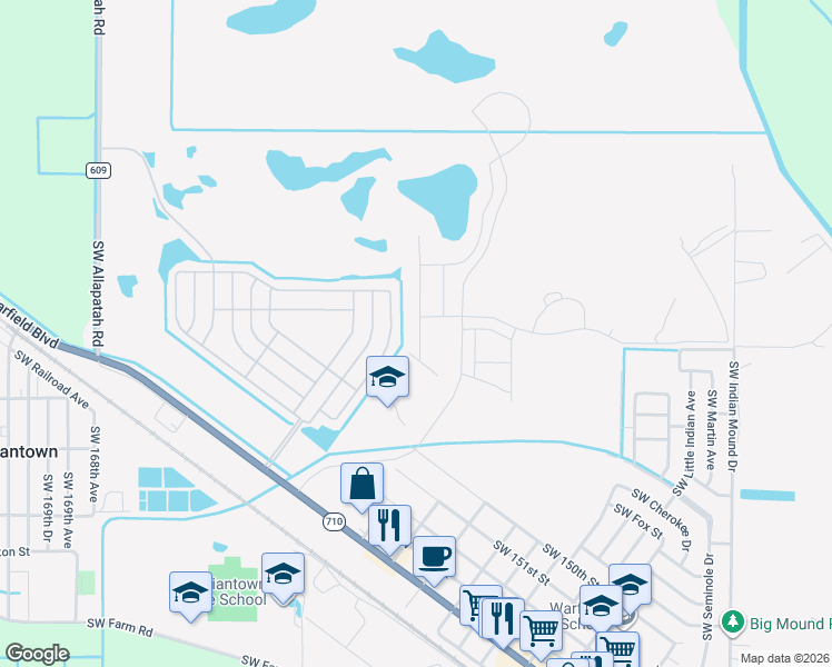 map of restaurants, bars, coffee shops, grocery stores, and more near 14441 Southwest Divot Drive in Indiantown
