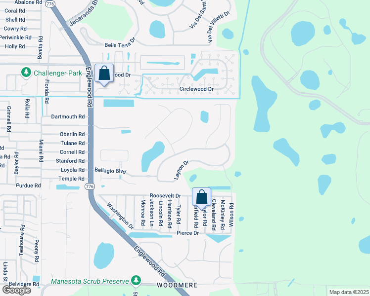 map of restaurants, bars, coffee shops, grocery stores, and more near 5221 Layton Drive in Venice