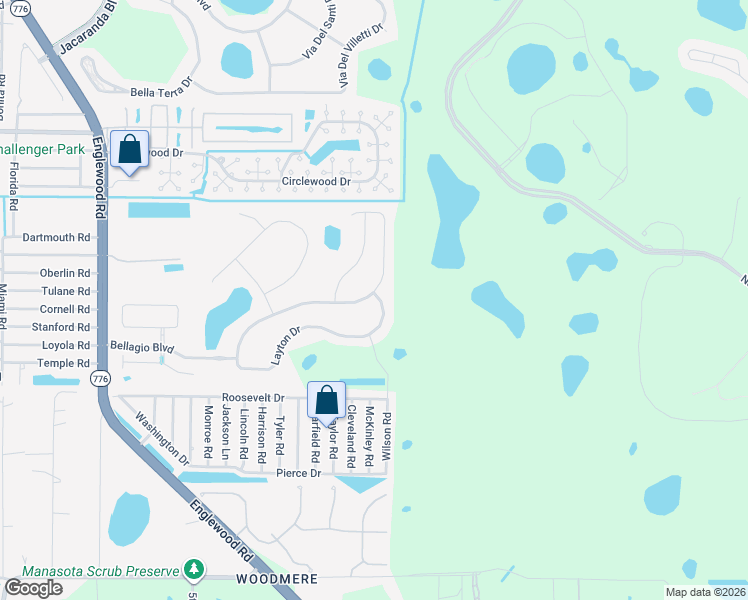 map of restaurants, bars, coffee shops, grocery stores, and more near 5162 Layton Drive in Venice