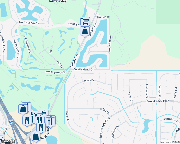 map of restaurants, bars, coffee shops, grocery stores, and more near 35 Cabello Street in Punta Gorda