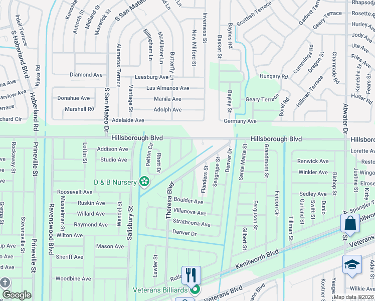 map of restaurants, bars, coffee shops, grocery stores, and more near 50 Pelton Circle in Port Charlotte