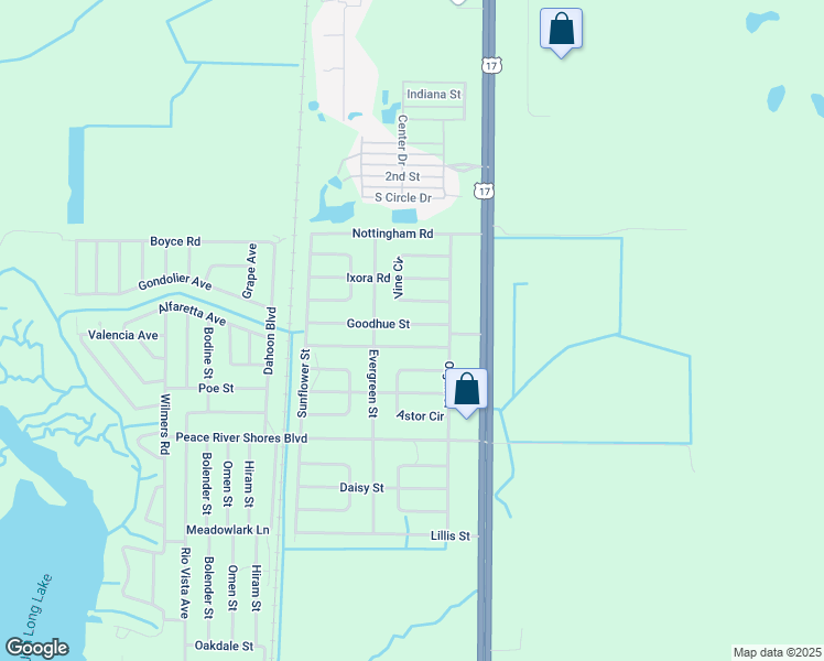 map of restaurants, bars, coffee shops, grocery stores, and more near 29441 Goodhue Street in Punta Gorda