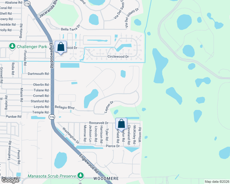 map of restaurants, bars, coffee shops, grocery stores, and more near 5223 Layton Drive in Venice