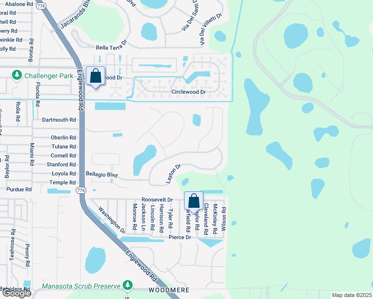 map of restaurants, bars, coffee shops, grocery stores, and more near 5221 Layton Drive in Venice