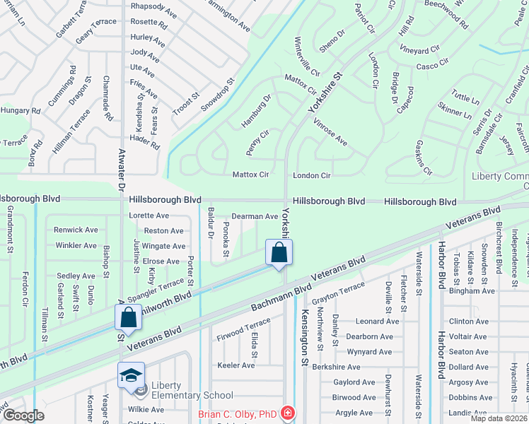 map of restaurants, bars, coffee shops, grocery stores, and more near 21084 Dearman Avenue in Port Charlotte