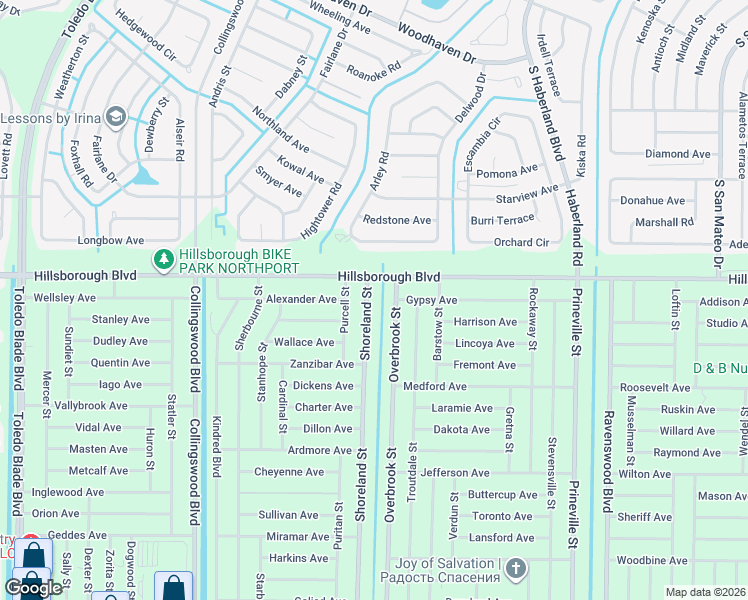map of restaurants, bars, coffee shops, grocery stores, and more near 41 Shoreland Street in Port Charlotte