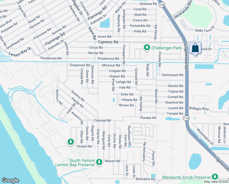 map of restaurants, bars, coffee shops, grocery stores, and more near 655 Duke Road in Venice