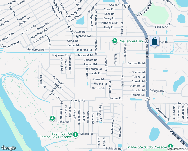 map of restaurants, bars, coffee shops, grocery stores, and more near 577 Duke Road in Venice