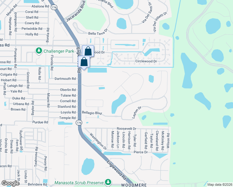 map of restaurants, bars, coffee shops, grocery stores, and more near 4154 Lenox Boulevard in Venice