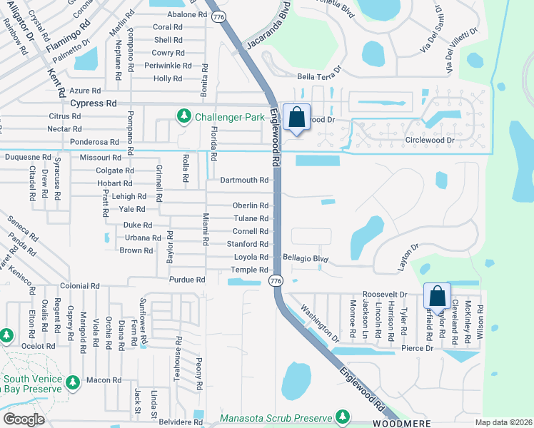 map of restaurants, bars, coffee shops, grocery stores, and more near 15 Tulane Road in Venice