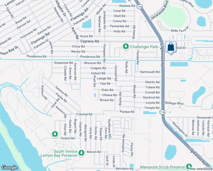 map of restaurants, bars, coffee shops, grocery stores, and more near 577 Duke Road in Venice