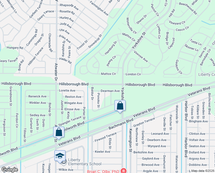 map of restaurants, bars, coffee shops, grocery stores, and more near 21031 Dearman Avenue in Port Charlotte