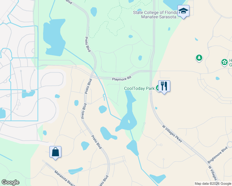 map of restaurants, bars, coffee shops, grocery stores, and more near Unnamed Road in Venice