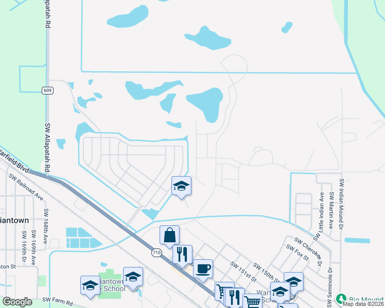 map of restaurants, bars, coffee shops, grocery stores, and more near 14441 Southwest Divot Drive in Indiantown