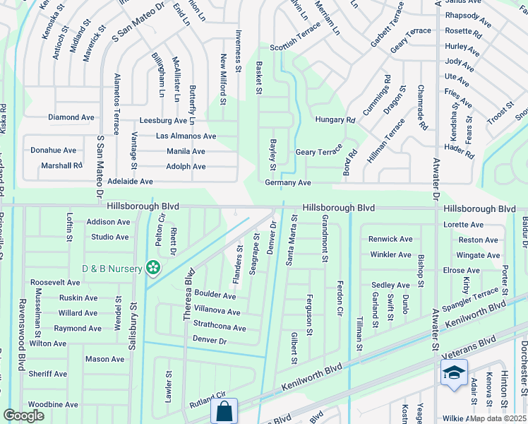 map of restaurants, bars, coffee shops, grocery stores, and more near 19495 Hillsborough Boulevard in Port Charlotte