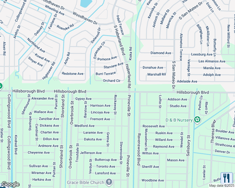 map of restaurants, bars, coffee shops, grocery stores, and more near 18461 Hillsborough Boulevard in Port Charlotte
