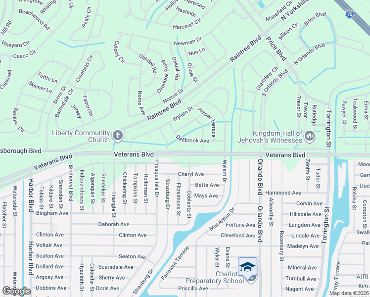 map of restaurants, bars, coffee shops, grocery stores, and more near 7601 Dellbrook Avenue in North Port