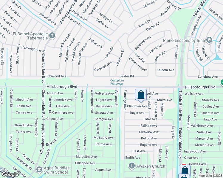 map of restaurants, bars, coffee shops, grocery stores, and more near 1442 Hillsborough Boulevard in North Port
