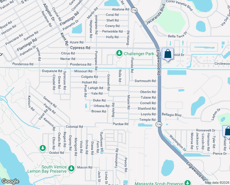 map of restaurants, bars, coffee shops, grocery stores, and more near 392 Fordham Road in Venice