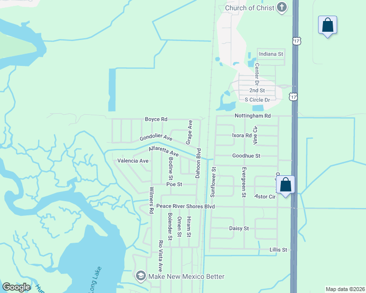map of restaurants, bars, coffee shops, grocery stores, and more near 29193 Gondolier Avenue in Punta Gorda