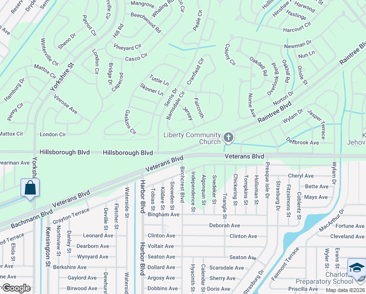 map of restaurants, bars, coffee shops, grocery stores, and more near Raintree Boulevard in North Port