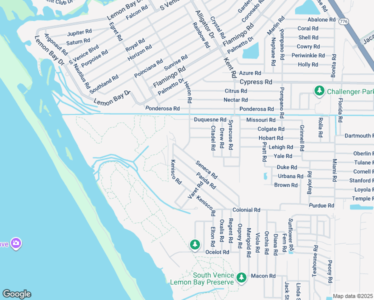 map of restaurants, bars, coffee shops, grocery stores, and more near 1112 Seneca Road in Venice