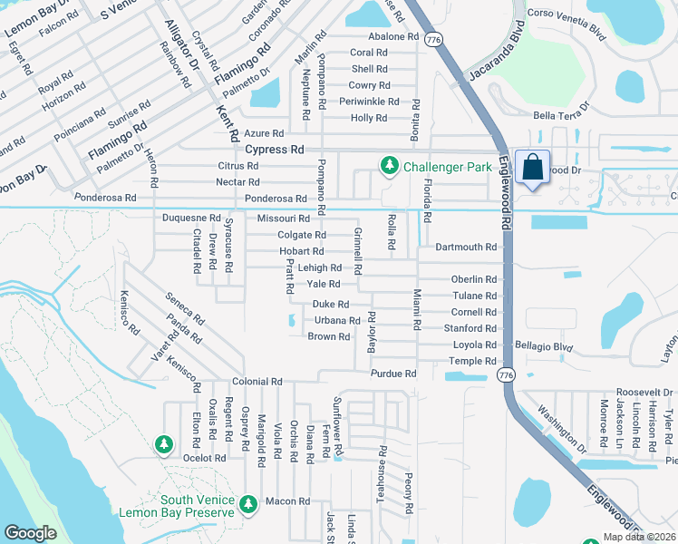map of restaurants, bars, coffee shops, grocery stores, and more near 487 Lehigh Road in Venice