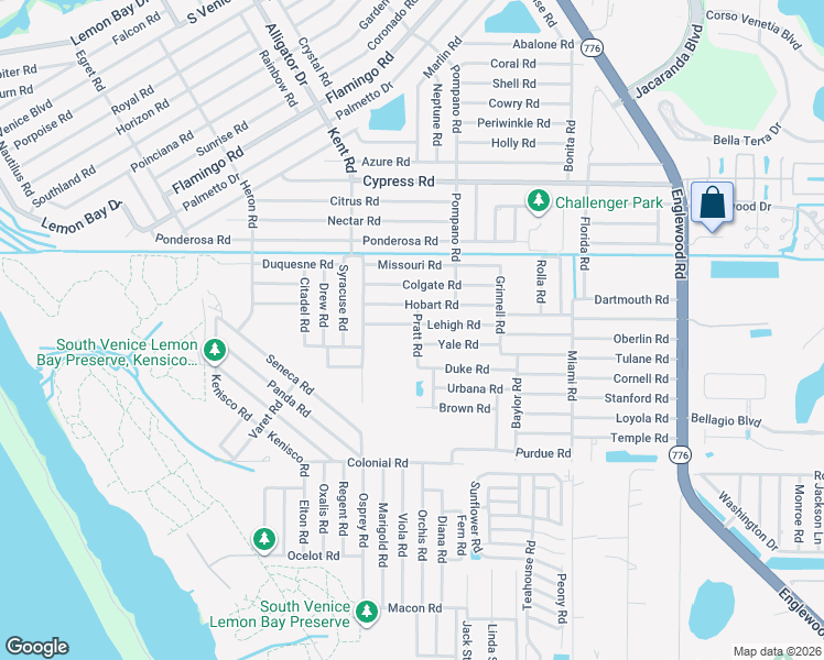 map of restaurants, bars, coffee shops, grocery stores, and more near 701 Lehigh Road in Venice
